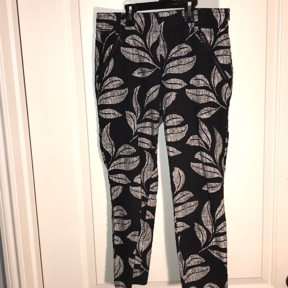 Anthropologies Cartonnier Black Leaf Charlie Pant - Picture 2 of 4